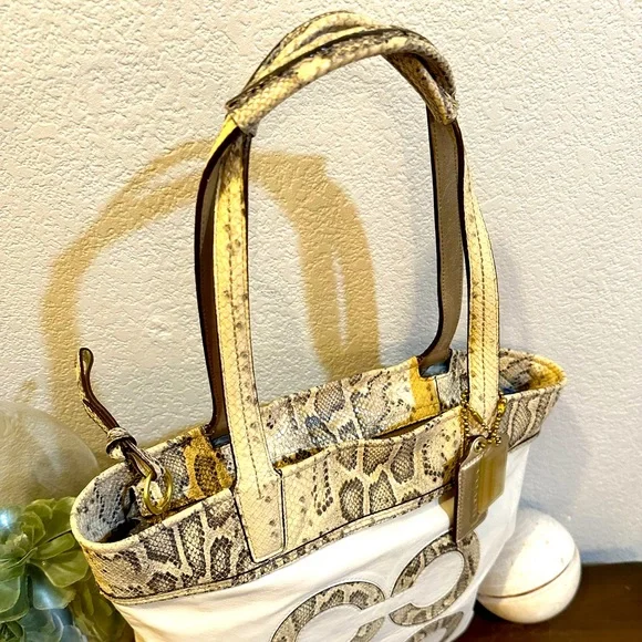 Vintage Coach Audrey Python North South Tote Bag/Shoulder Bag - 17043 - Picture 5 of 16